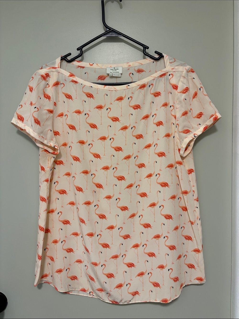 Kate spade flamingo top. Size 12